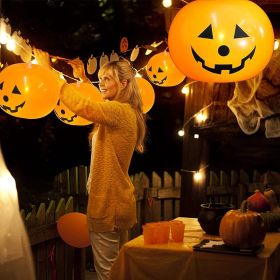 5Pcs Led Light up Balloon Latex Pumpkin Balloons Halloween Party Decorations for Home Halloween Pumpkin Decor Outdoor indoor