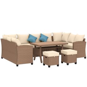Stylish Patio Suite: 6PC Woven PE Rattan Lounge Set with Cushions, Coffee Table | Sophisticated Outdoor Comfort. Stylish Patio Suite: 6PC Woven PE Rattan Lounge Set with Cushions, Coffee Table | Sophisticated Outdoor Comfort.