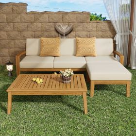 GRENADA L Shape 5pc Acacia Sectional Patio Sofa Set GRENADA L Shape 5pc Acacia Sectional Patio Sofa Set
